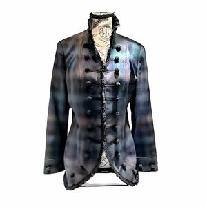 Zelda Mandarin Collar Jacket | Iridescent | Asian-Inspired Closure